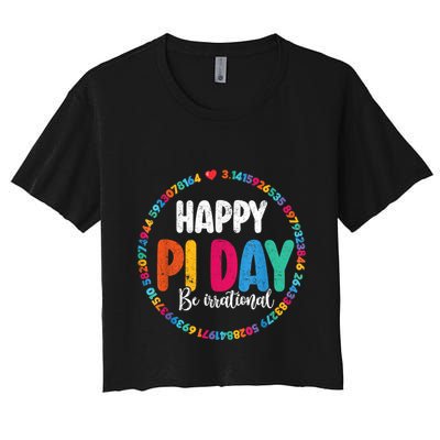 Funny Pi Day Be Irrational Spiral Pi Math For Pi Day 3.14 Crop Top