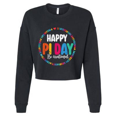 Funny Pi Day Be Irrational Spiral Pi Math For Pi Day 3.14 Cropped Pullover Crew