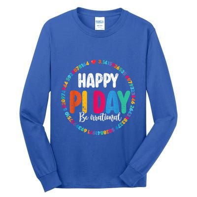 Funny Pi Day Be Irrational Spiral Pi Math For Pi Day 3.14 Tall Long Sleeve T-Shirt