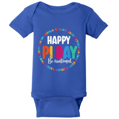 Funny Pi Day Be Irrational Spiral Pi Math For Pi Day 3.14 Baby Bodysuit