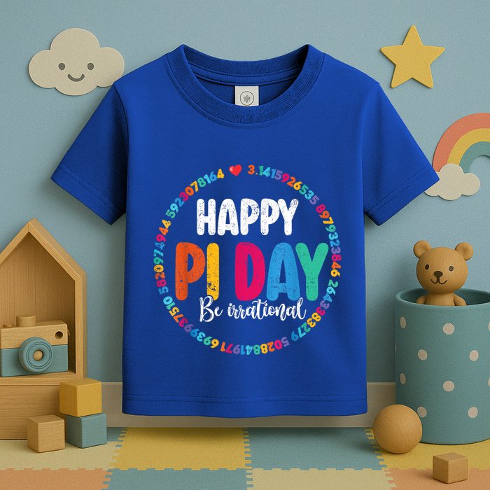 Funny Pi Day Be Irrational Spiral Pi Math For Pi Day 3.14 Toddler T-Shirt