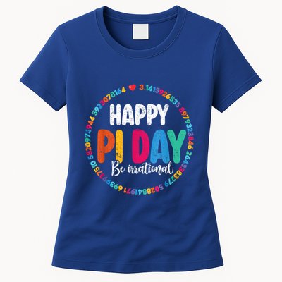 Funny Pi Day Be Irrational Spiral Pi Math For Pi Day 3.14 Womens T-Shirt