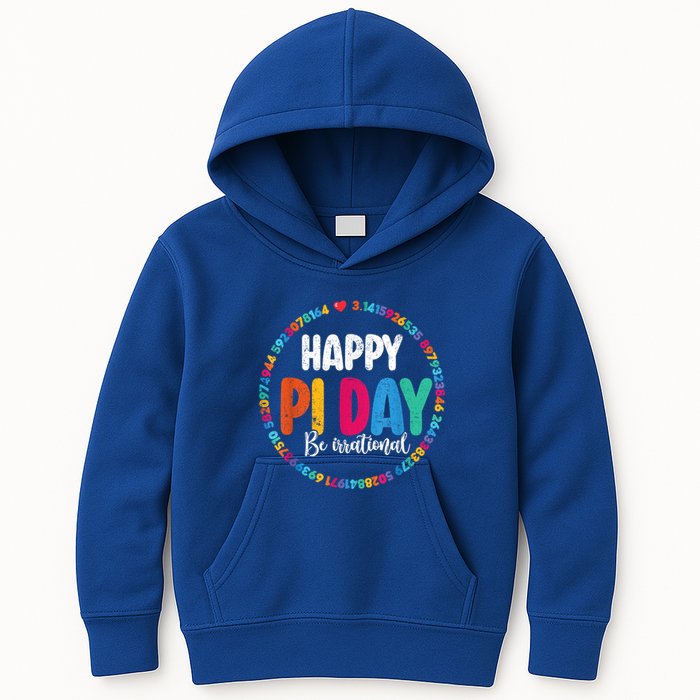 Funny Pi Day Be Irrational Spiral Pi Math For Pi Day 3.14 Kids Hoodie