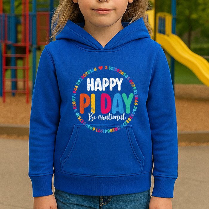Funny Pi Day Be Irrational Spiral Pi Math For Pi Day 3.14 Kids Hoodie
