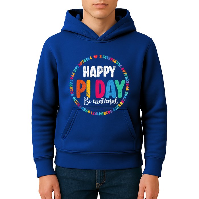 Funny Pi Day Be Irrational Spiral Pi Math For Pi Day 3.14 Kids Hoodie