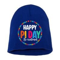 Funny Pi Day Be Irrational Spiral Pi Math For Pi Day 3.14 Short Acrylic Beanie