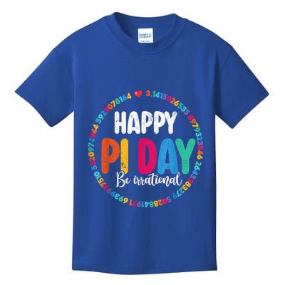 Funny Pi Day Be Irrational Spiral Pi Math For Pi Day 3.14 Kids T-Shirt