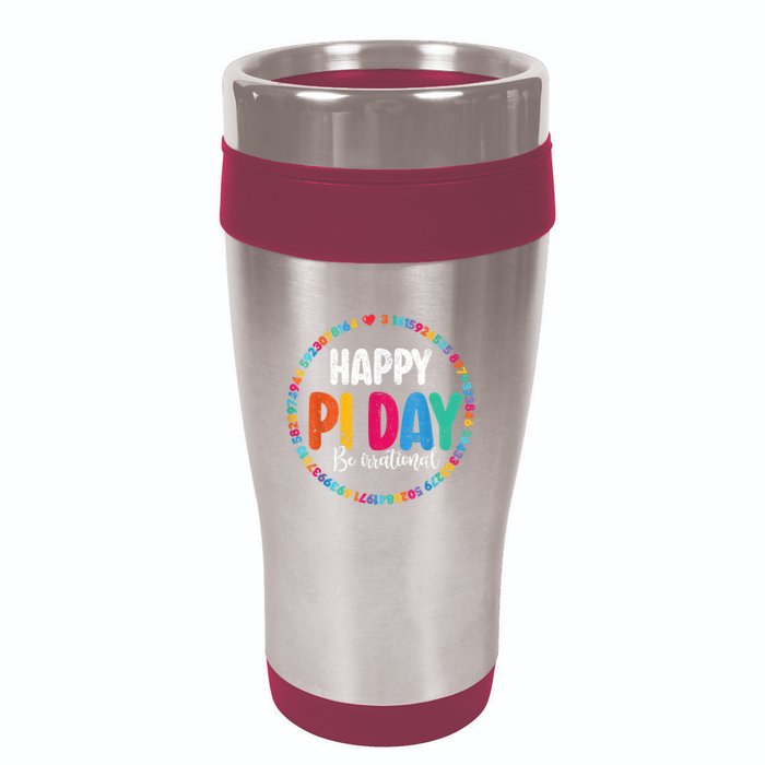 Funny Pi Day Be Irrational Spiral Pi Math For Pi Day 3.14 16oz Travel Tumbler