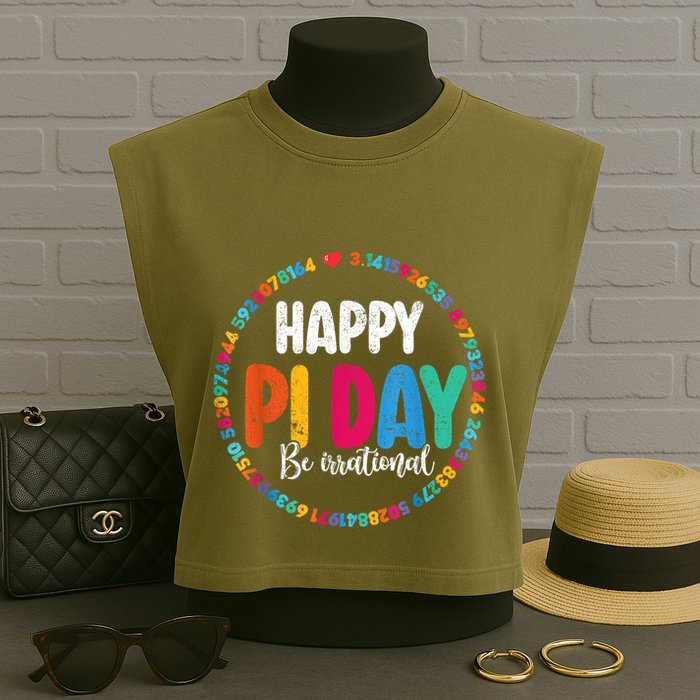 Funny Pi Day Be Irrational Spiral Pi Math For Pi Day 3.14 Garment-Dyed Women's Muscle Tee