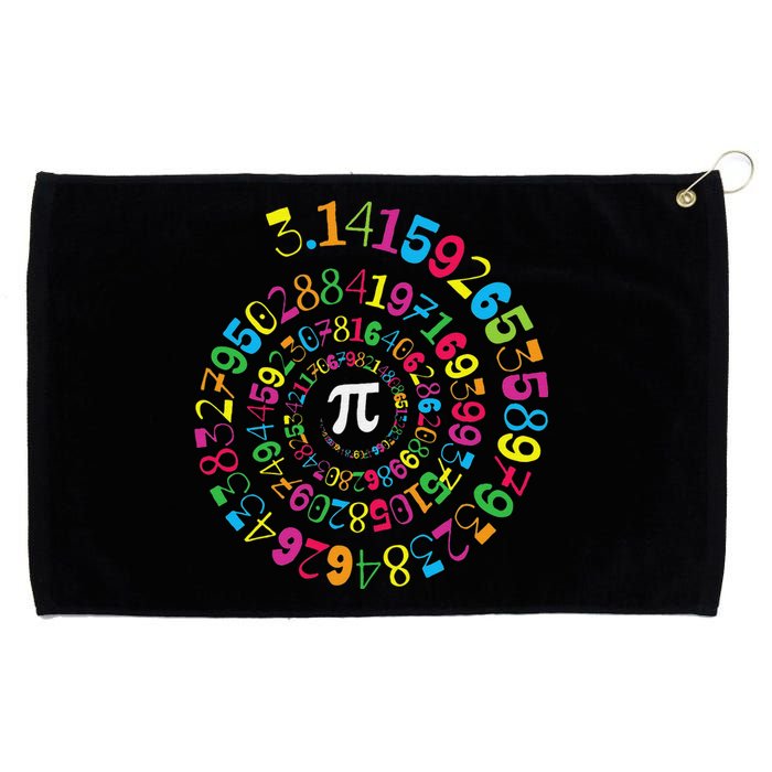 Funny Pi Day Spiral Pi Math Tee for Pi Day 3.14 Grommeted Golf Towel