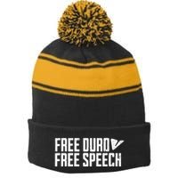Free Pavel Durov Telegram Free Speech Stripe Pom Pom Beanie