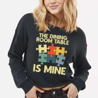 Funny Puzzle Design For Jigsaw Puzzle Lover Cropped Pullover Crew