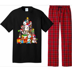 Funny Pitbull Dog Christmas Tree Lights Puppy Dog Lover Cute Gift Pajama Set