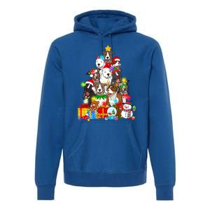 Funny Pitbull Dog Christmas Tree Lights Puppy Dog Lover Cute Gift Premium Hoodie