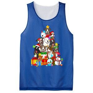 Funny Pitbull Dog Christmas Tree Lights Puppy Dog Lover Cute Gift Mesh Reversible Basketball Jersey Tank