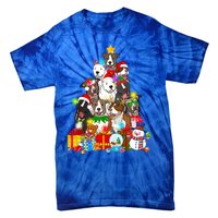 Funny Pitbull Dog Christmas Tree Lights Puppy Dog Lover Cute Gift Tie-Dye T-Shirt