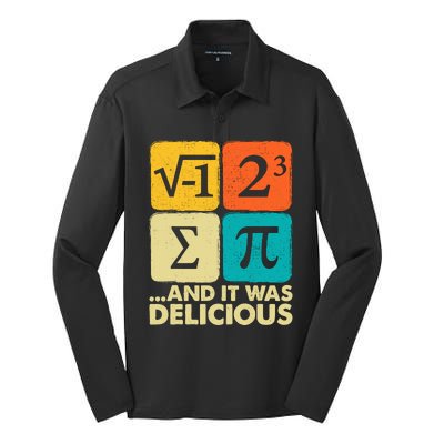 Funny Pi Day Math Pun Silk Touch Performance Long Sleeve Polo