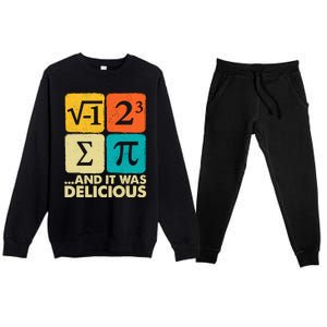 Funny Pi Day Math Pun Premium Crewneck Sweatsuit Set