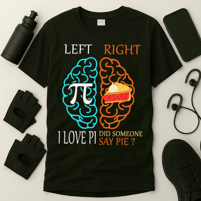 Funny Pi Day Left Vs Right Brain Pie Math Geek T-Shirt