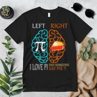 Funny Pi Day Left Vs Right Brain Pie Math Geek Premium T-Shirt