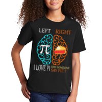 Funny Pi Day Left Vs Right Brain Pie Math Geek Kids T-Shirt
