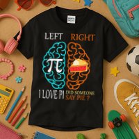 Funny Pi Day Left Vs Right Brain Pie Math Geek Kids T-Shirt