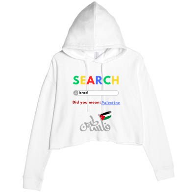 Free Palestine Did You Mean Palestine Crop Fleece Hoodie