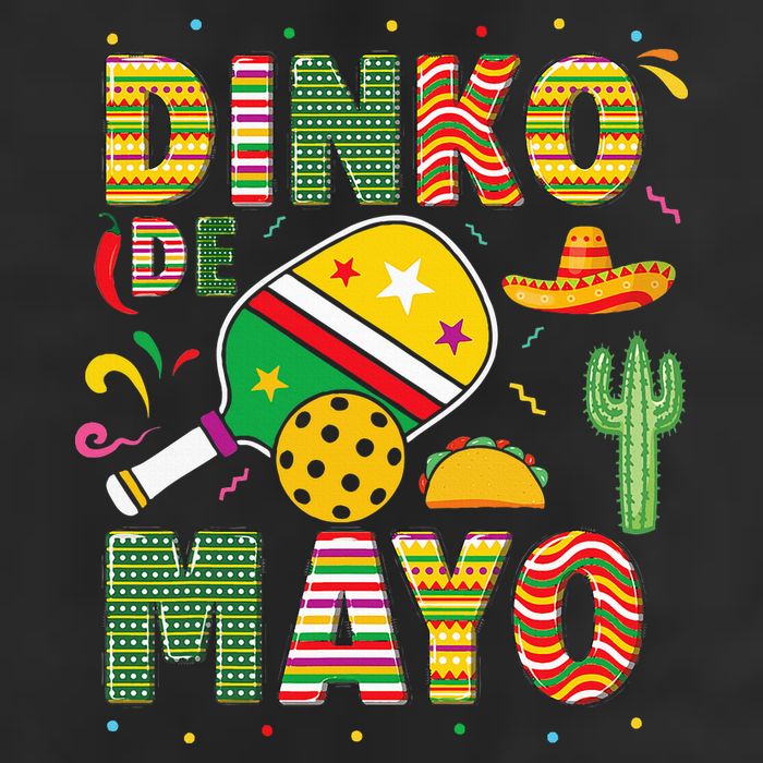 Funny Pickleball Dinko De Mayo Cinco De Mayo 7 Panel Mesh Trucker Snapback Hat