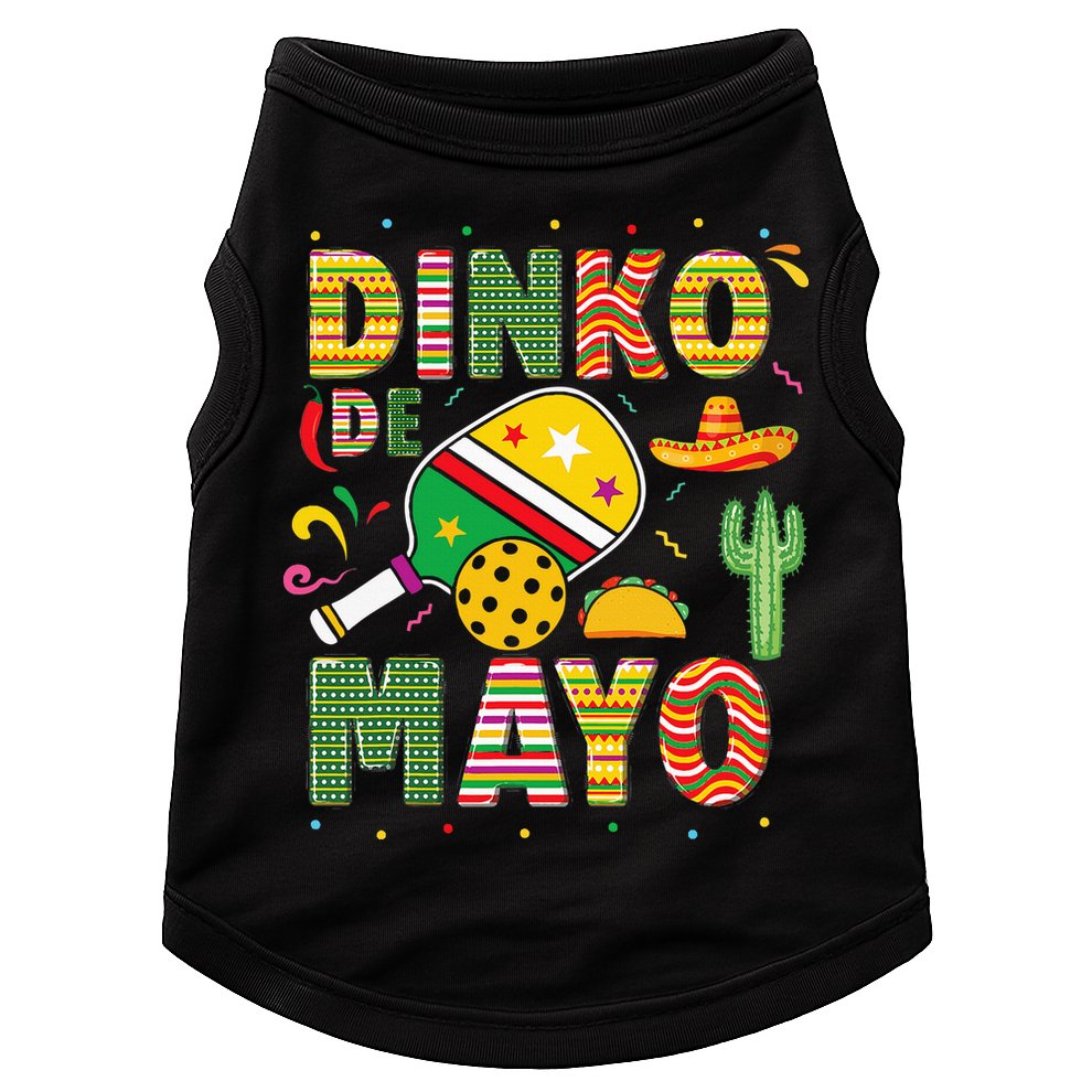 Funny Pickleball Dinko De Mayo Cinco De Mayo Doggie Tank