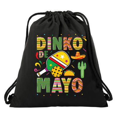 Funny Pickleball Dinko De Mayo Cinco De Mayo Drawstring Bag