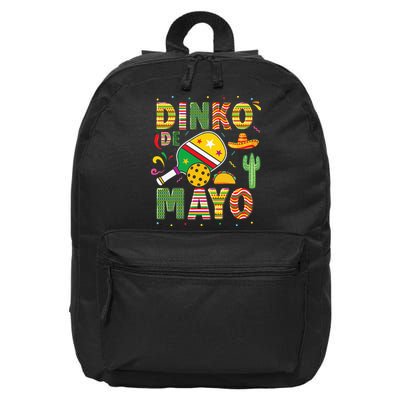 Funny Pickleball Dinko De Mayo Cinco De Mayo 16 in Basic Backpack