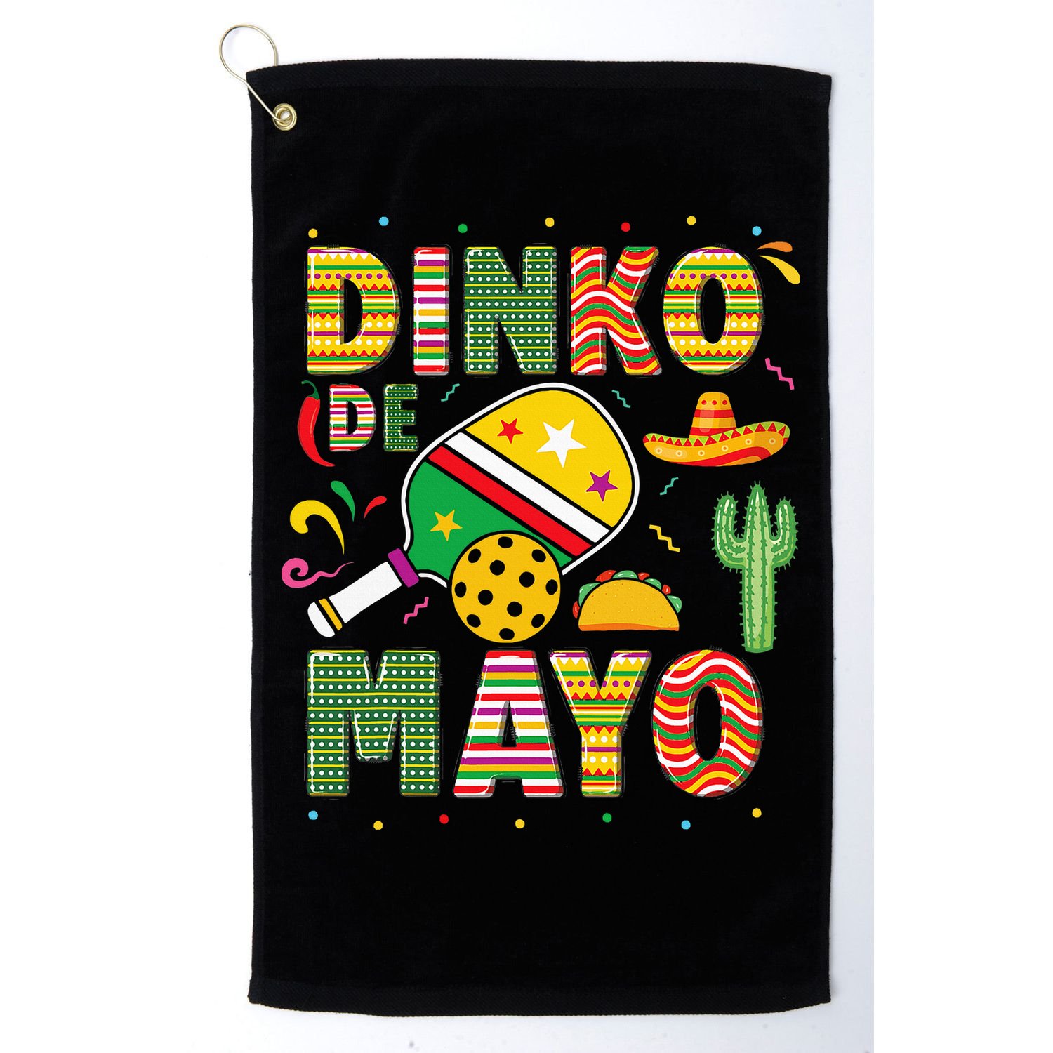 Funny Pickleball Dinko De Mayo Cinco De Mayo Golf Towel
