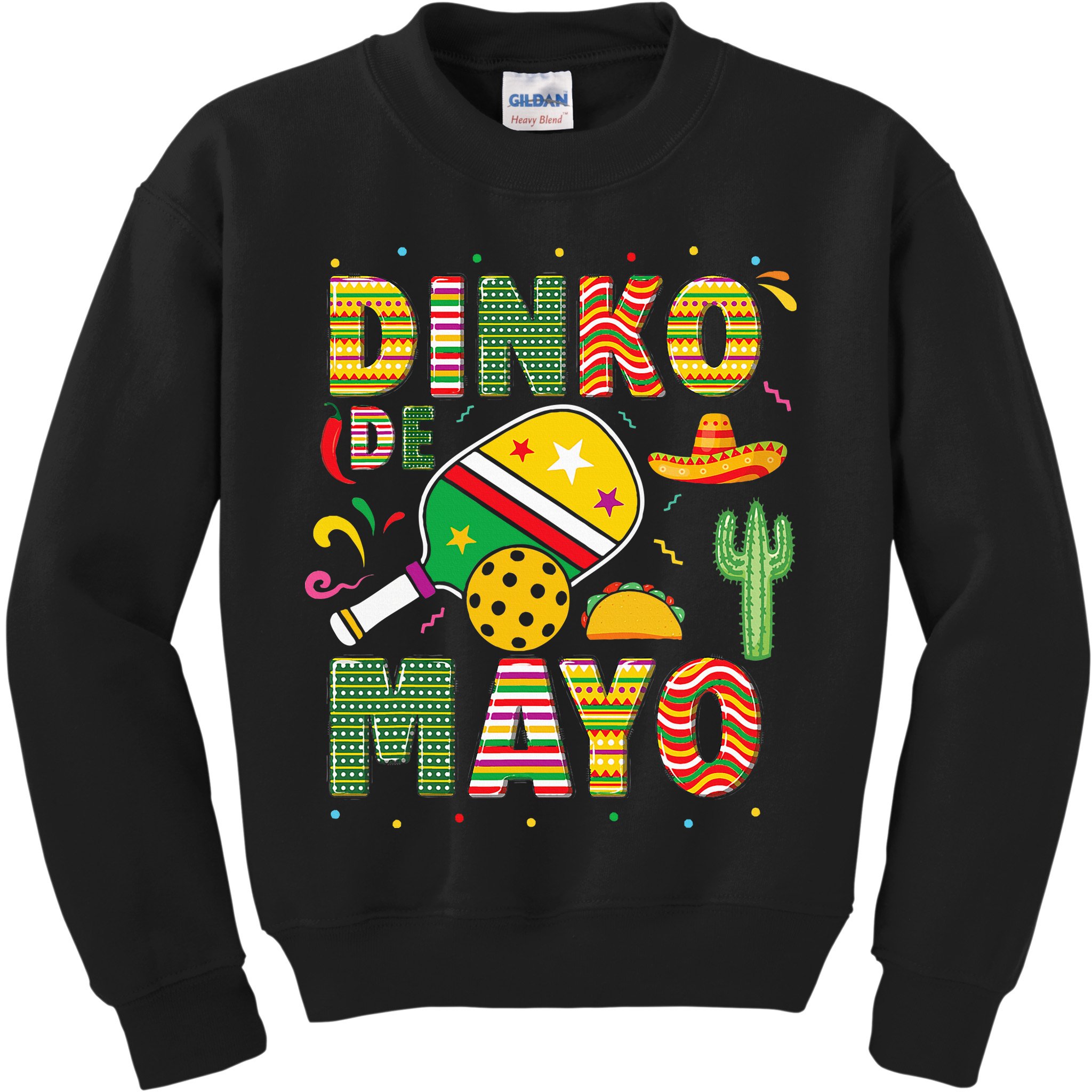 Funny Pickleball Dinko De Mayo Cinco De Mayo Kids Sweatshirt