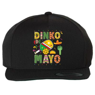 Funny Pickleball Dinko De Mayo Cinco De Mayo Wool Snapback Cap