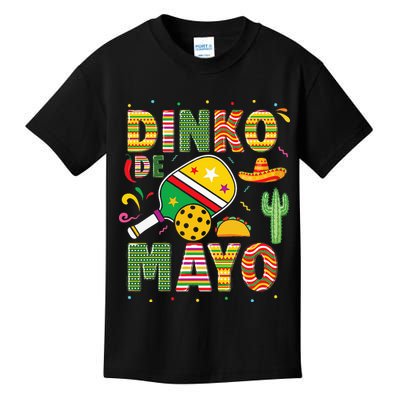 Funny Pickleball Dinko De Mayo Cinco De Mayo Kids T-Shirt