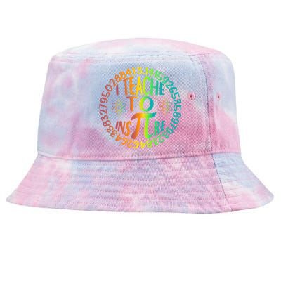 Funny Pi Day I Teach To Inspire 3 14 Math Teacher Gift Tie-Dyed Bucket Hat