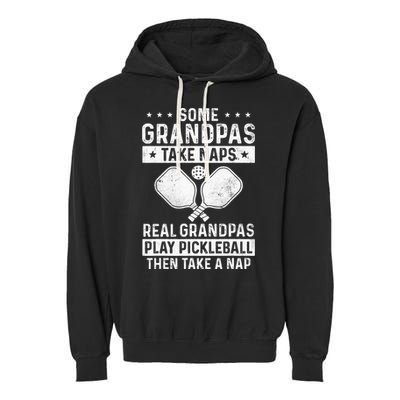 Funny Pickleball Design For Grandpa Pickleball Player Garment-Dyed Fleece Hoodie