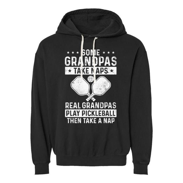 Funny Pickleball Design For Grandpa Pickleball Player Garment-Dyed Fleece Hoodie