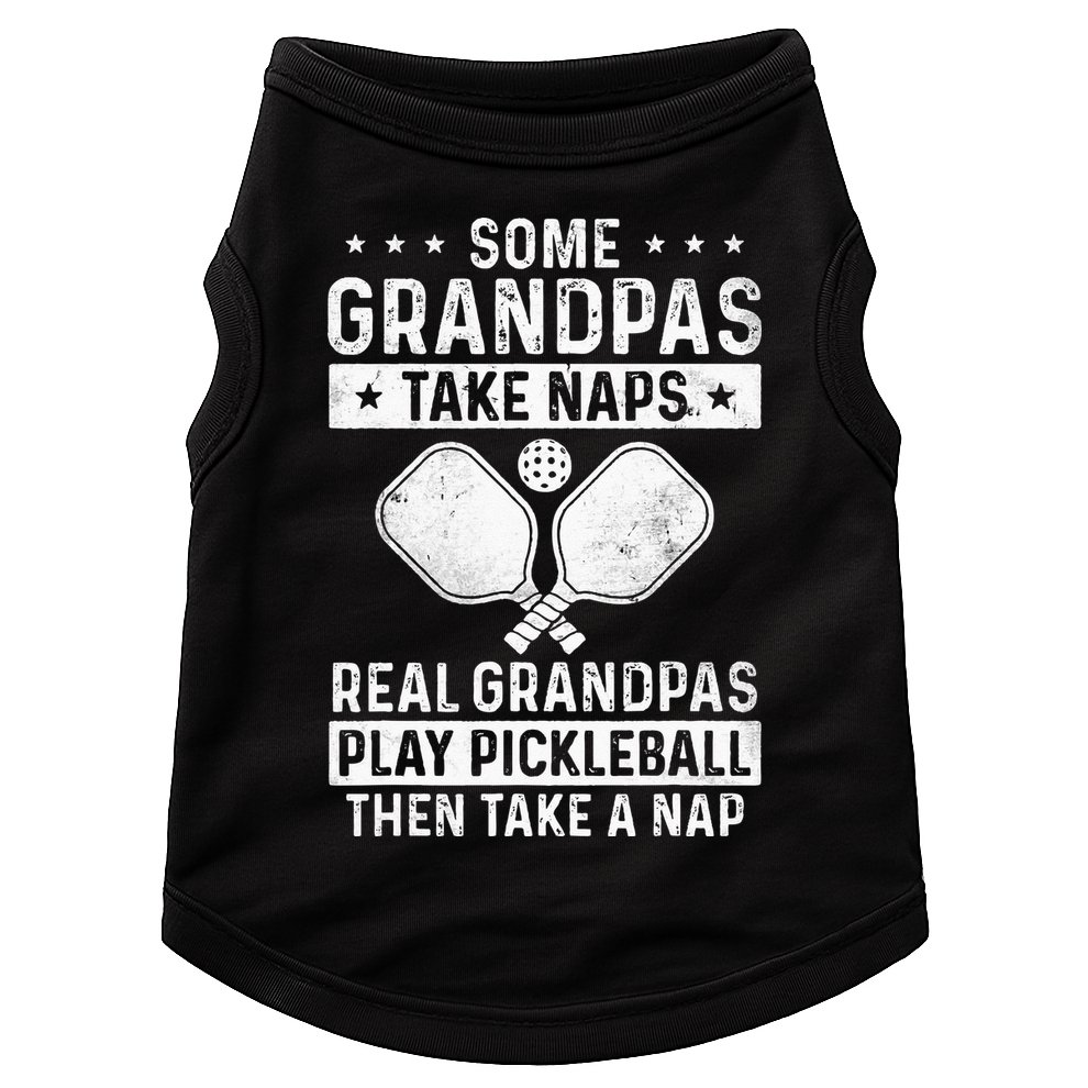 Funny Pickleball Design For Grandpa Pickleball Player Doggie Tank