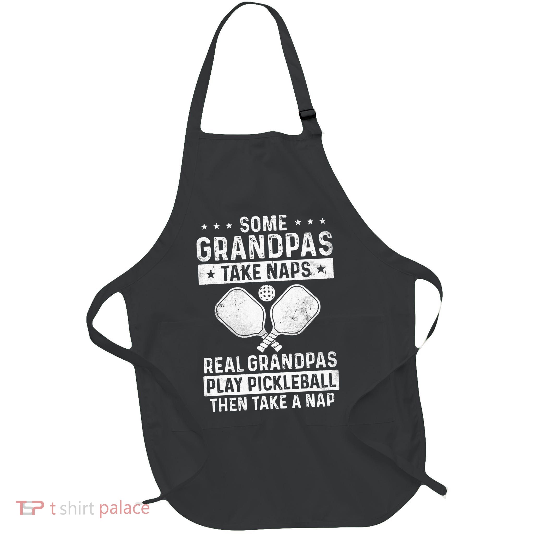 Funny Pickleball Design For Grandpa Pickleball Player Apron