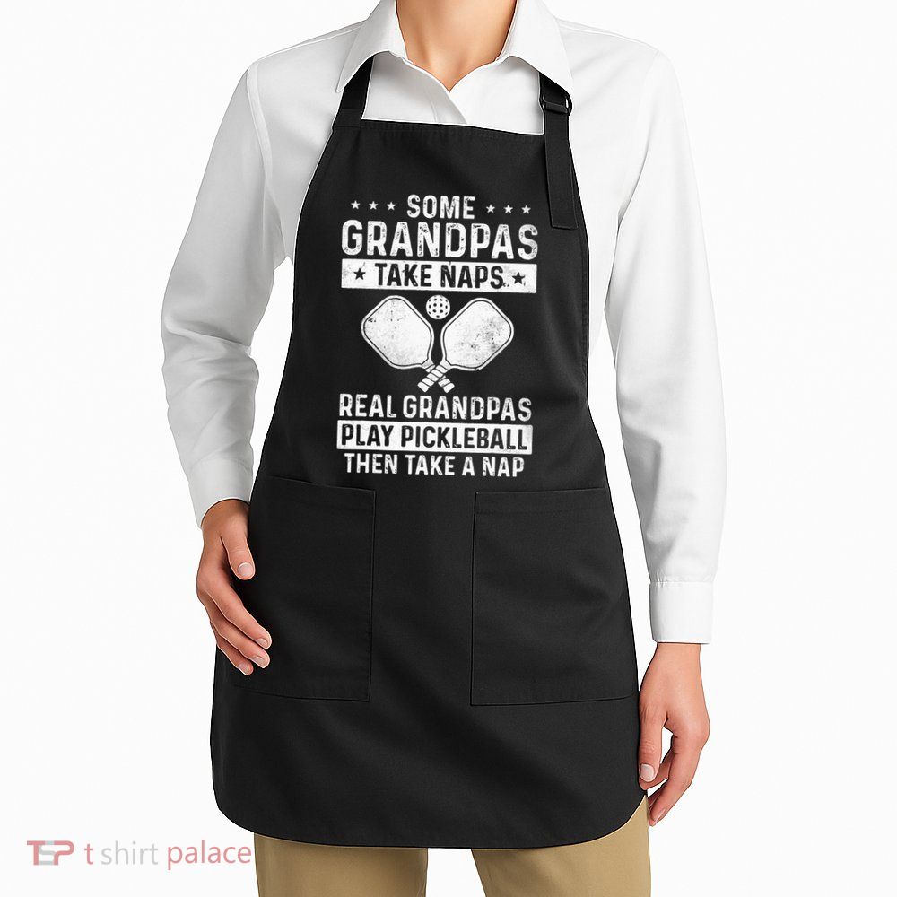 Funny Pickleball Design For Grandpa Pickleball Player Apron