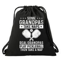Funny Pickleball Design For Grandpa Pickleball Player Drawstring Bag