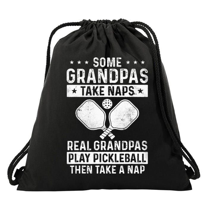 Funny Pickleball Design For Grandpa Pickleball Player Drawstring Bag