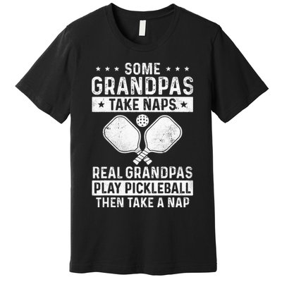 Funny Pickleball Design For Grandpa Pickleball Player Premium T-Shirt