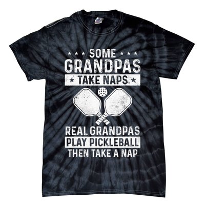 Funny Pickleball Design For Grandpa Pickleball Player Tie-Dye T-Shirt