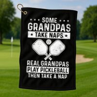 Funny Pickleball Design For Grandpa Pickleball Player Golf Towel