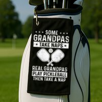 Funny Pickleball Design For Grandpa Pickleball Player Golf Towel