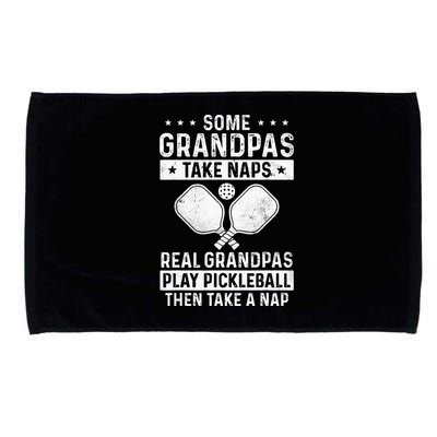 Funny Pickleball Design For Grandpa Pickleball Player Microfiber Hand Towel