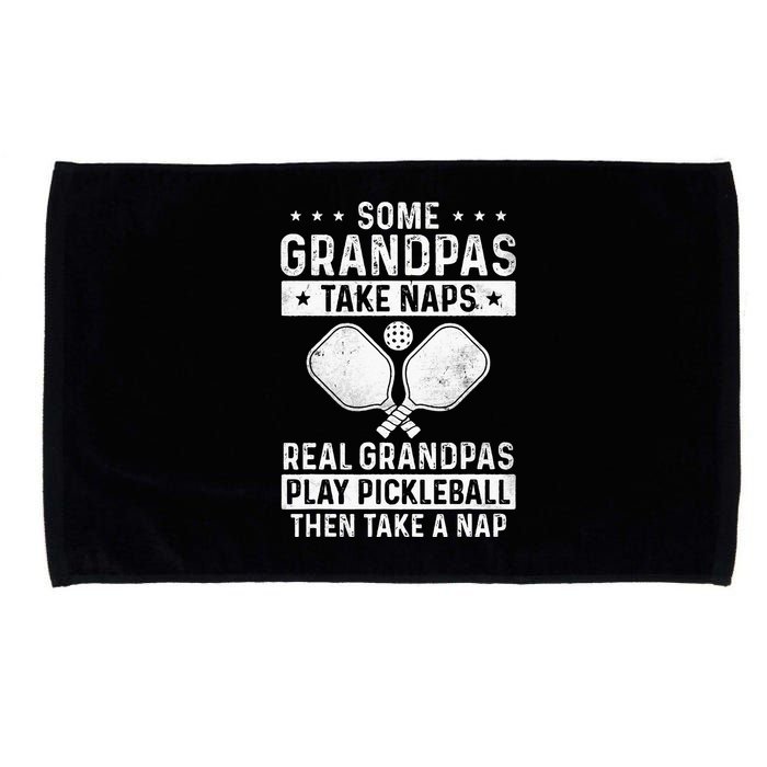 Funny Pickleball Design For Grandpa Pickleball Player Microfiber Hand Towel