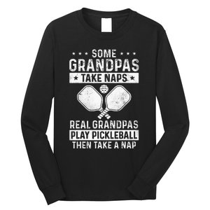 Funny Pickleball Design For Men Grandpa Pickleball Player Long Sleeve Shirt